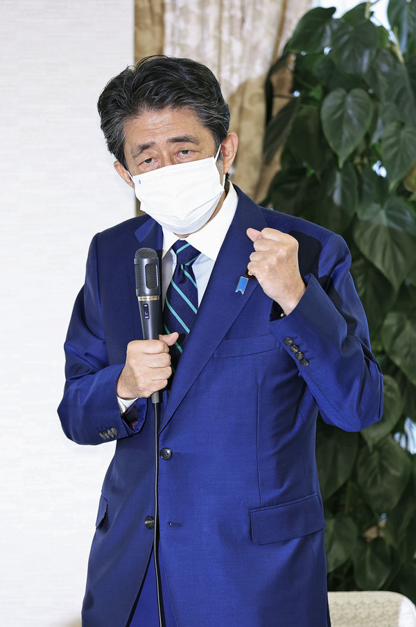 아베 일본 전 일본 총리. /연합