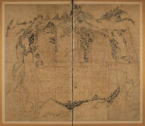 18세기 한양 모습을 그린 도성대지도(都城大地圖). /연합