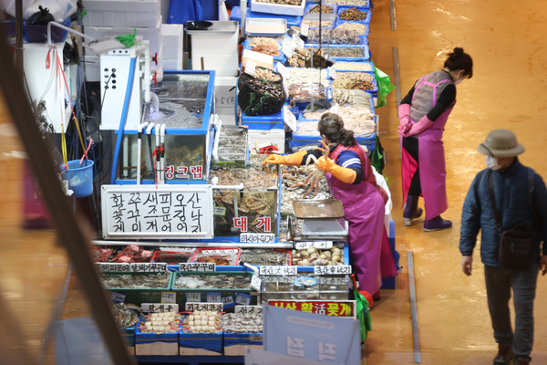 코로나19 발생 이후 서울 시내 주요 상권들의 양극화가 나타났다는 연구 결과가 나왔다. 노량진수산시장을 핵심 상권으로 둔 노량진1동의 경우 ‘홈쿡’ 트렌드로 매출이 크게 올랐다. /연합