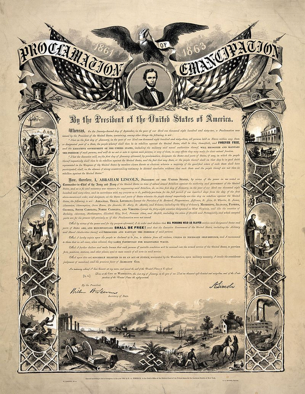‘노예 해방 선언문’(1863). /주한미국대사관