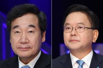 2020년 8월 더불어민주당 당 대표 선거에 출마했었던 이낙연(왼쪽)과 김부겸. /연합