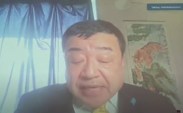28일 세미나에서 영상으로 발제 중인 니시오카 쓰토무 교수. /유튜브 영상 캡처