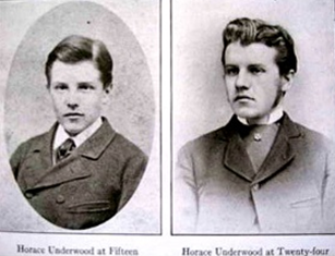 소년시절과 청년시절의 언더우드 선교사의 모습.