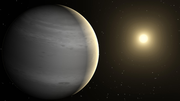 지구에서 311광년 떨어진 항성 ‘HD 114082’를 109.8일 주기로 공전하는 가스형 행성 ‘HD 114082 b’의 상상도. /NASA