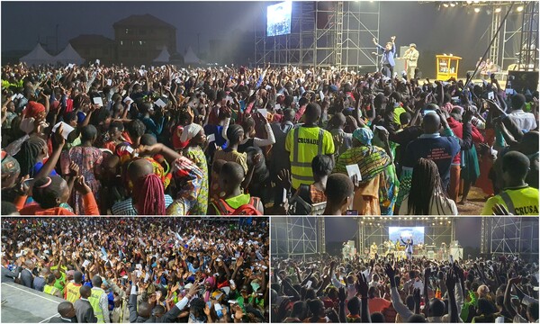 지난 2월 17-19일 열렸던 사랑하는교회 우간다 음발레 치유전도대성회 모습. 연인원 6만4000명이 참석하고 수많은 기적이 일어나고 총 1만300명이 결신했다. /사랑하는교회 다음 카페