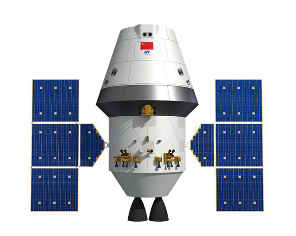 중국의 유인 달탐사선 ‘멍저우(夢舟)’. 멍저우는 ‘꿈의 배’라는 뜻으로, 2030년까지 2명의 우주인을 태우고 달에 착륙하는 것이 중국의 목표다. /CCTV