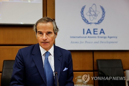 라파엘 그로시 국제원자력기구(IAEA) 사무총장이 지난 4일(현지시각) 오스트리아 빈에서 열린 IAEA 이사회 회의에 참석해 있다. /연합 