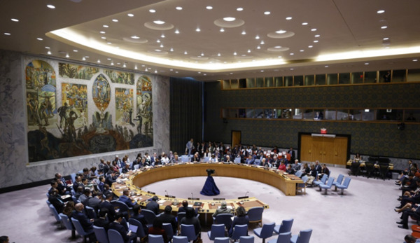 25일(현지시간) 미국 뉴욕 유엔본부에서 열린 유엔 안보리 긴급회의. /UPI=연합