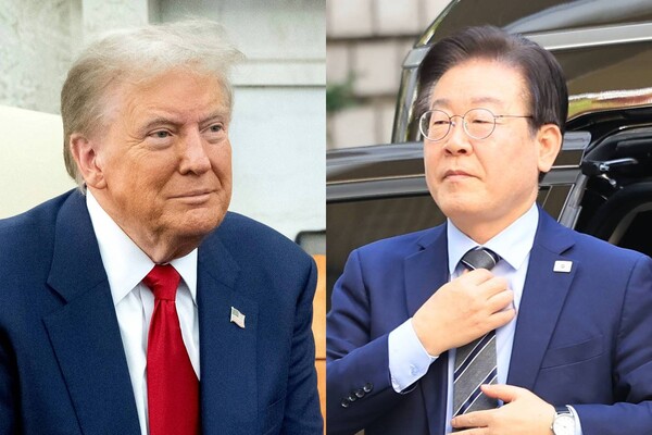 미국의 트럼프 대통령 당선인과 한국의 이재명 더불어민주당 대표. /연합