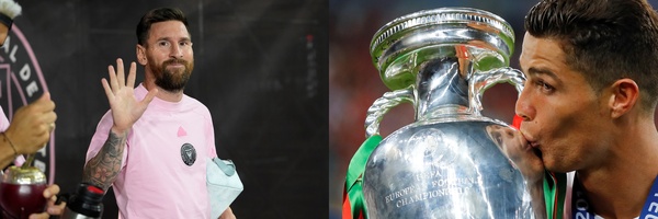올해 ‘월드 11’ 후보에 오른 리오넬 메시(왼쪽)와 크리스티아누 호날두. /AP=연합