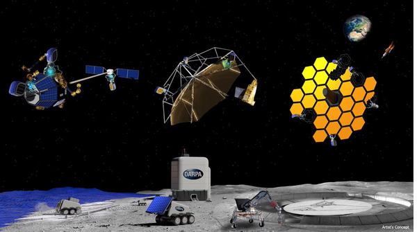 미국 국방고등연구계획국(DARPA)이 우주공간에서 대형 구조물을 제작·조립·건설하는 우주 기반 건설 기술 개발에 박차를 가하고 있다. 이 프로젝트가 현실화되면 인류의 우주개발은 획기적 전기를 마련하게 된다. /DARPA