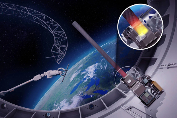칼텍은 노마드(NOM4D)’ 프로그램의 일환으로 2026년 2월 궤도 서비스 위성을 통해 지구 저궤도에서 직경 1.4m의 원형 구조물을 제작하는 실증에 나설 계획이다. /DARPA