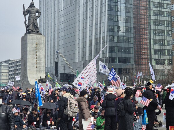 대한민국의 자유민주주의와 윤석열 대통령을 지키기 위한 ‘3·1절 광화문 국민대회’가 1일 진행 중이다. /자유일보