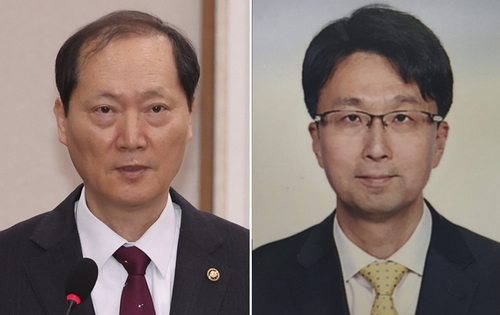 이완규 법제처장(왼쪽)과 함상훈 서울고등법원 부장판사. /연합