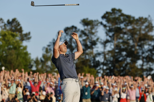 우승 확정한 뒤 기뻐하는 매킬로이. /EPA=연합 