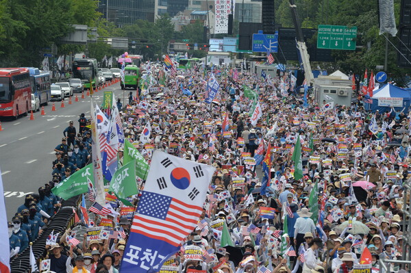 작년 광화문 8·15 국민대회 모습. /대국본