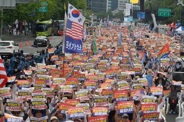 지난해 '8·15 광화문 국민대회' 참석자들의 모습. /자유일보DB