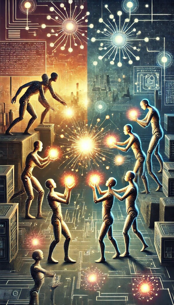 인공지능이 똑똑해질수록 더 이기적으로 행동하는 경향이 있다는 연구 결과가 나왔다. /DALL·E 생성 이미지